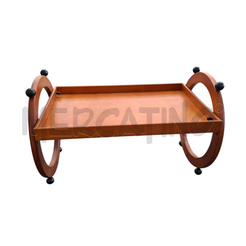 TAVOLINO RCM 1867 DESIGN RETTANGOLARE CON ANELLI IN LEGNO  | Mercatino dell'Usato Arcore 1