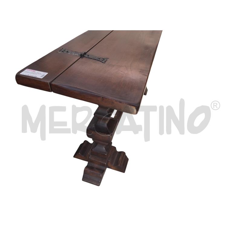 TAVOLO CONSOLLE DA MONASTERO GAMBE SCOLPITE A GRADINI RIBALTABILE  | Mercatino dell'Usato Arcore 2