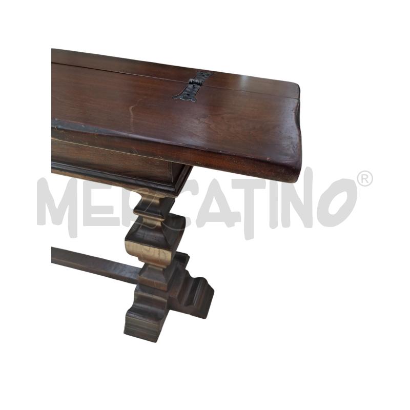 TAVOLO CONSOLLE DA MONASTERO GAMBE SCOLPITE A GRADINI RIBALTABILE  | Mercatino dell'Usato Arcore 3