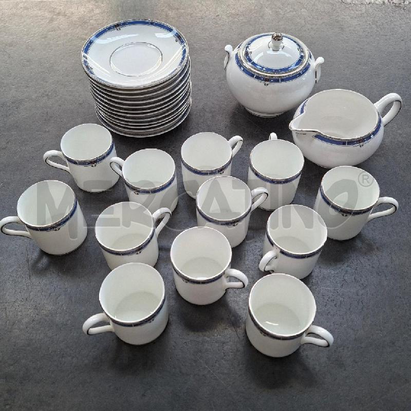 TAZZINE PZ. 12 + 2 WEDGWOOD BIANCA BORDO BLU | Mercatino dell'Usato Arcore 1