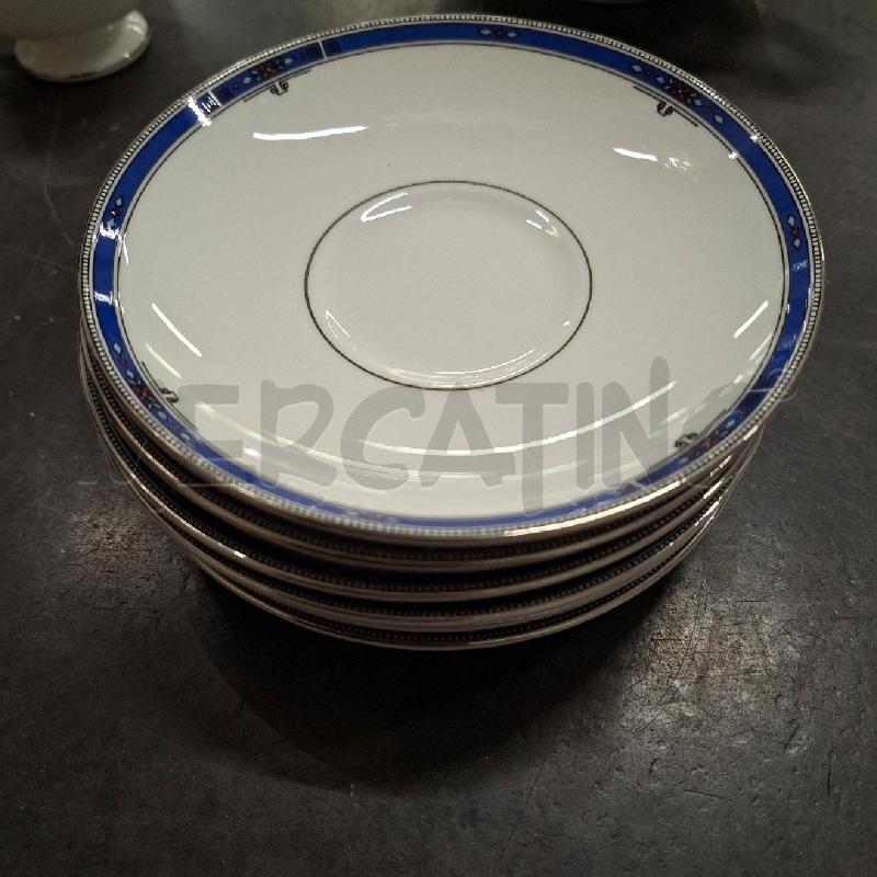 TAZZINE PZ. 6 + 1 WEDGWOOD BIANCO BORDO BLU | Mercatino dell'Usato Arcore 3