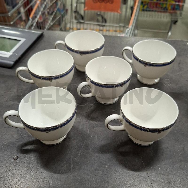 TAZZINE PZ. 6 + 1 WEDGWOOD BIANCO BORDO BLU | Mercatino dell'Usato Arcore 5