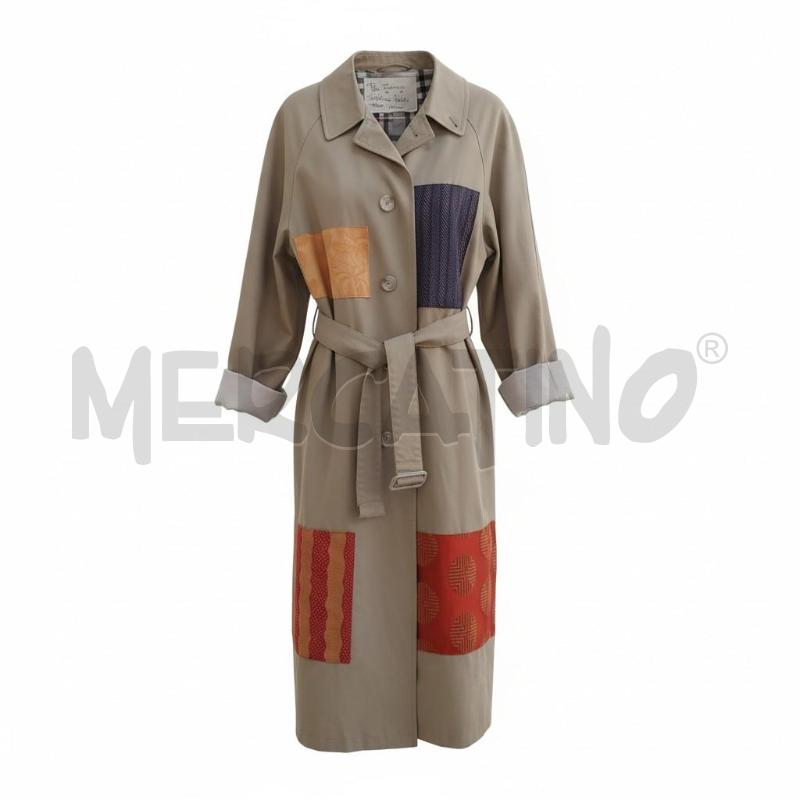 TRENCH DONNA INSERTO TESSUTO GG GRIGIO LAVORAZIONE ARTIGIANALE  | Mercatino dell'Usato Arcore 1