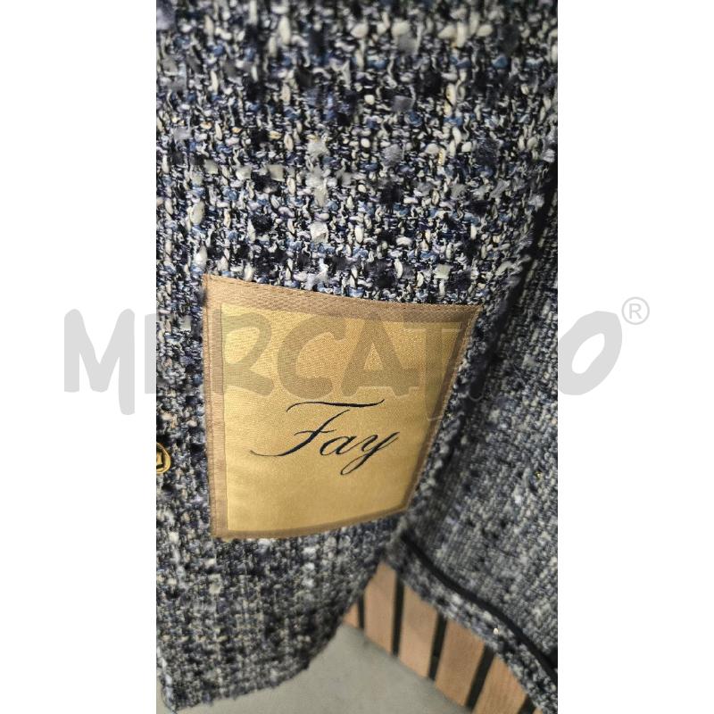 TRENCH FAY IN TWEED DI COTONE FANTASIA BLU TG XS | Mercatino dell'Usato Arcore 4