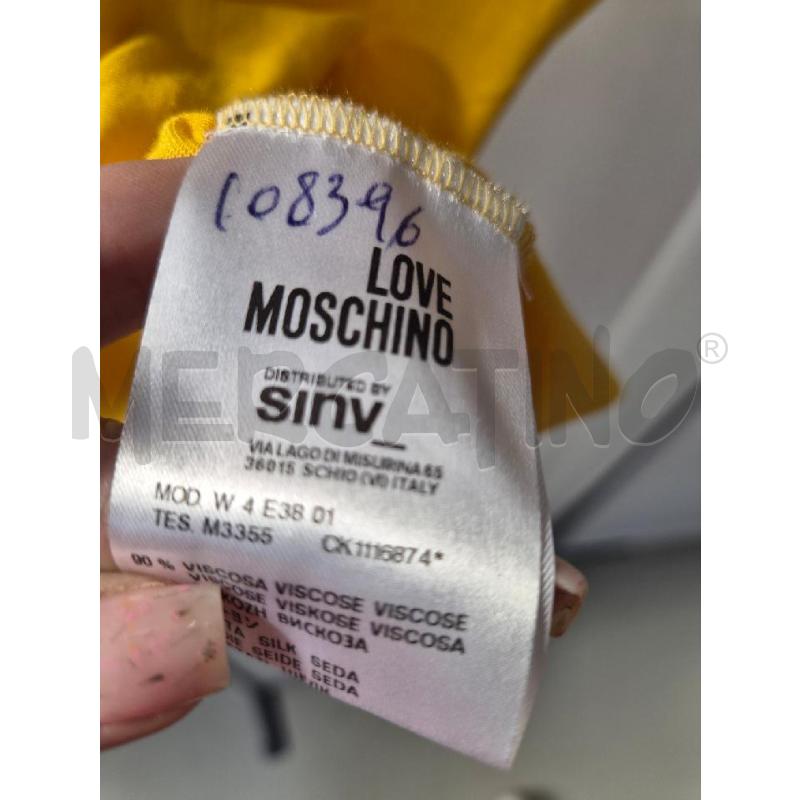 T SHIRT DONNA LOVE MOSCHINO MONOSPALLA GIALLA | Mercatino dell'Usato Arcore 3
