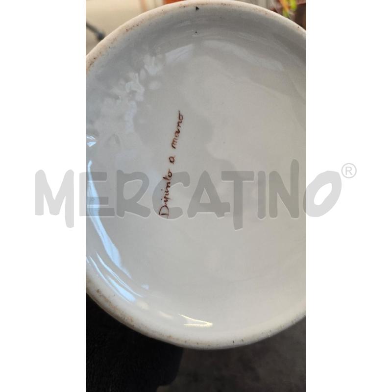 VASO BIANCO DIPINTO A MANO DONNA CON VITE | Mercatino dell'Usato Arcore 3
