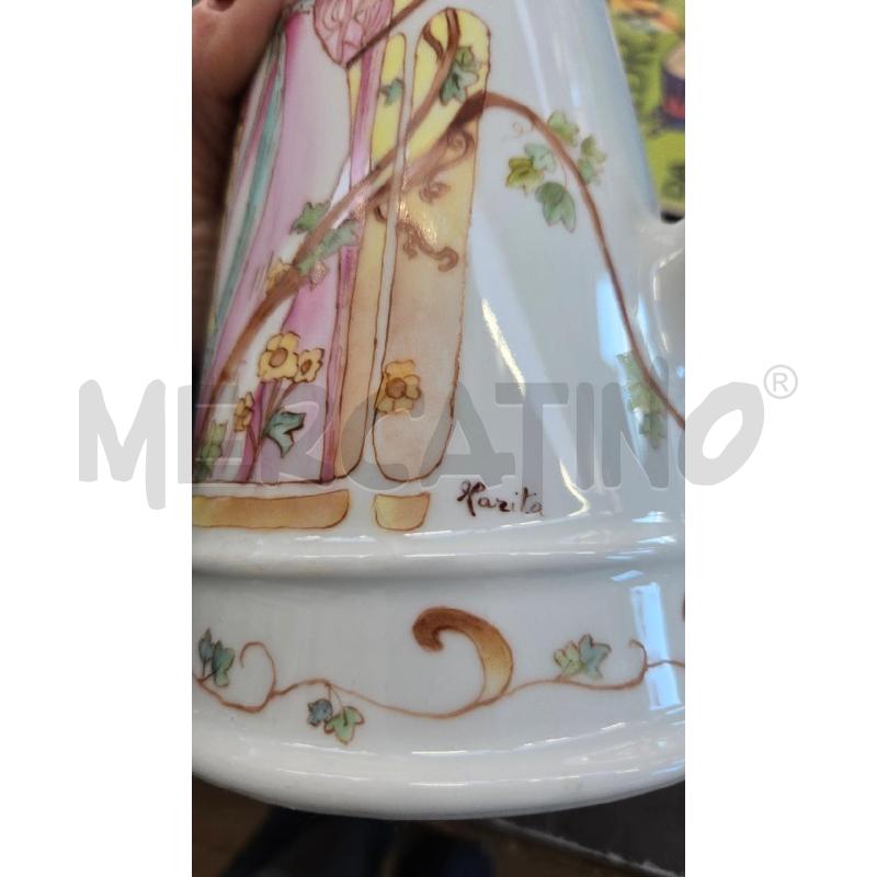 VASO BIANCO DIPINTO A MANO DONNA CON VITE | Mercatino dell'Usato Arcore 4