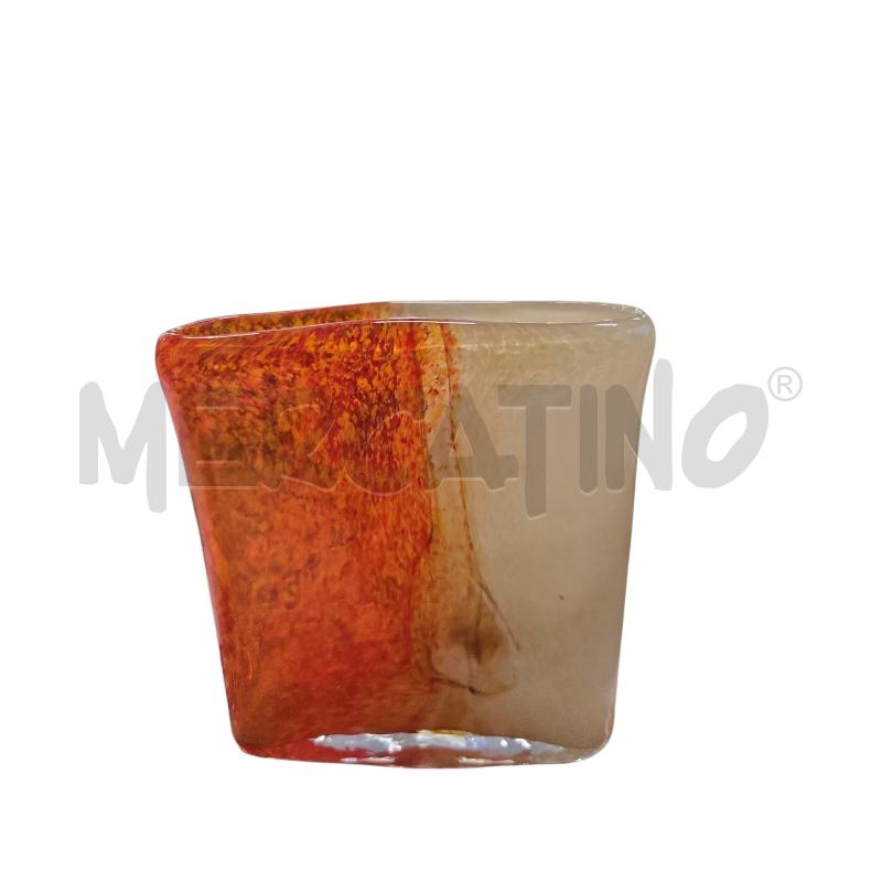 VASO CHIARO E ARANCIO IN VETRO  | Mercatino dell'Usato Arcore 1