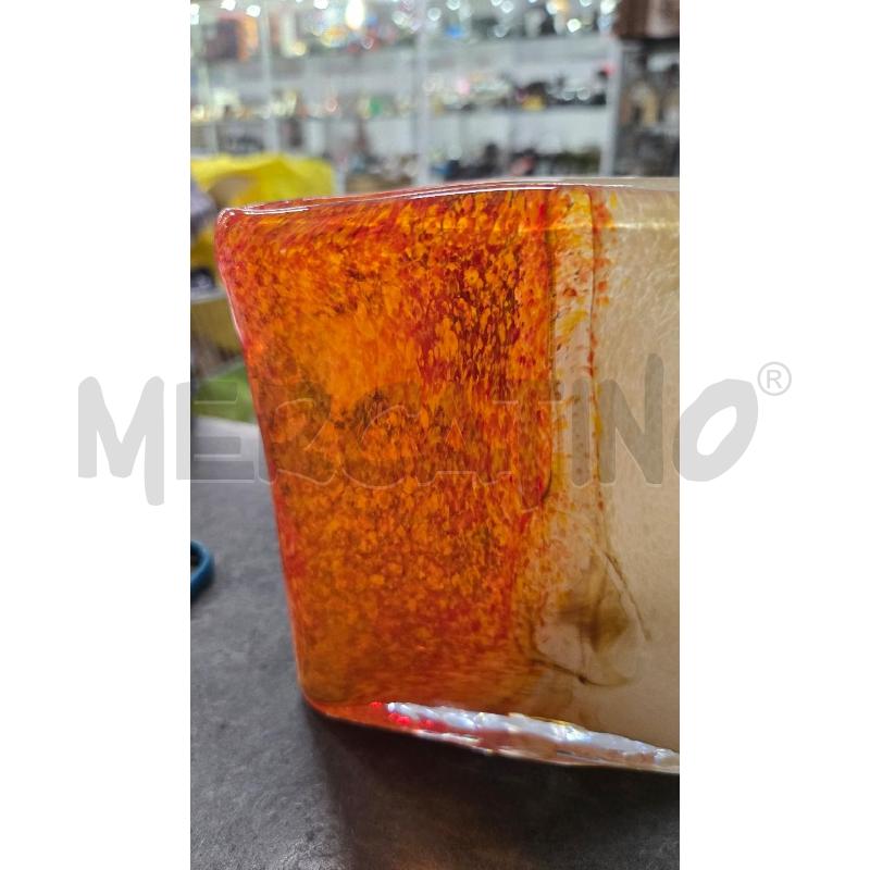 VASO CHIARO E ARANCIO IN VETRO  | Mercatino dell'Usato Arcore 2