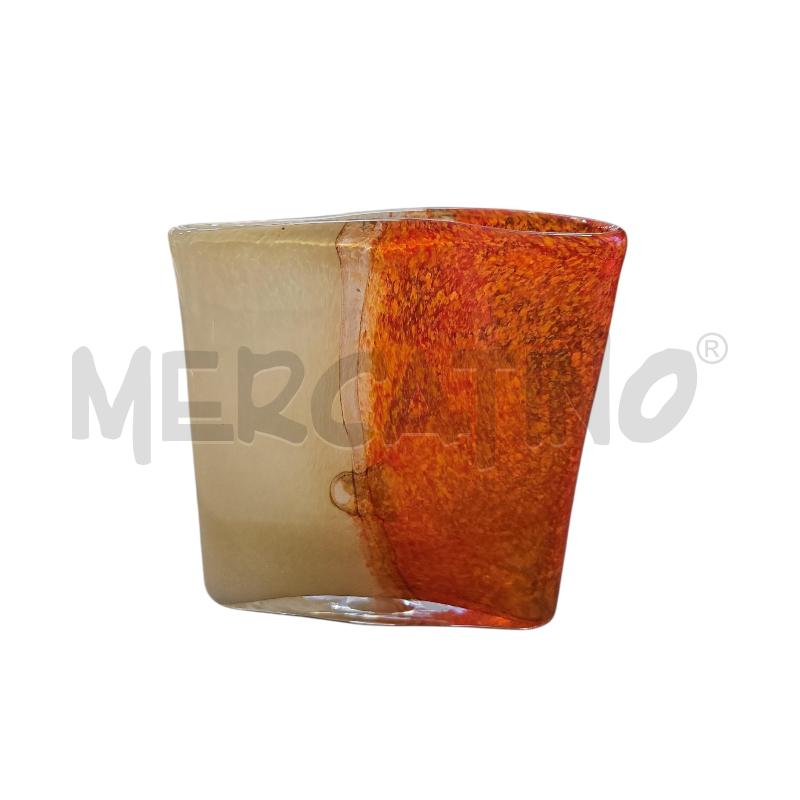 VASO CHIARO E ARANCIO IN VETRO  | Mercatino dell'Usato Arcore 1