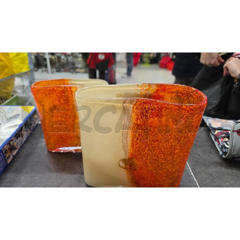 VASO CHIARO E ARANCIO IN VETRO  | Mercatino dell'Usato Arcore 2