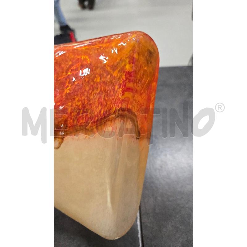 VASO CHIARO E ARANCIO IN VETRO  | Mercatino dell'Usato Arcore 3