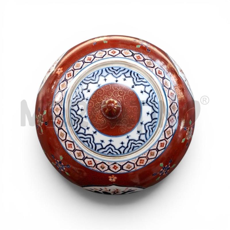 VASO POTICHE ORIENTALE ROSSO CON SUPPORTO  | Mercatino dell'Usato Arcore 2