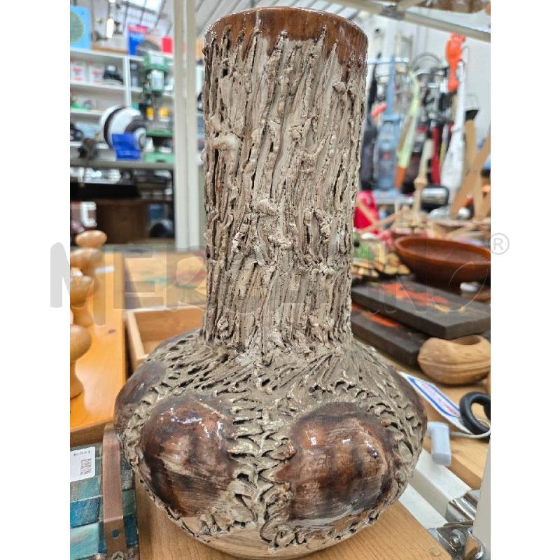 VASO TERRA COTTO STILE GREZZO CM. 30X22X9 MARRONE | Mercatino dell'Usato Arcore 4