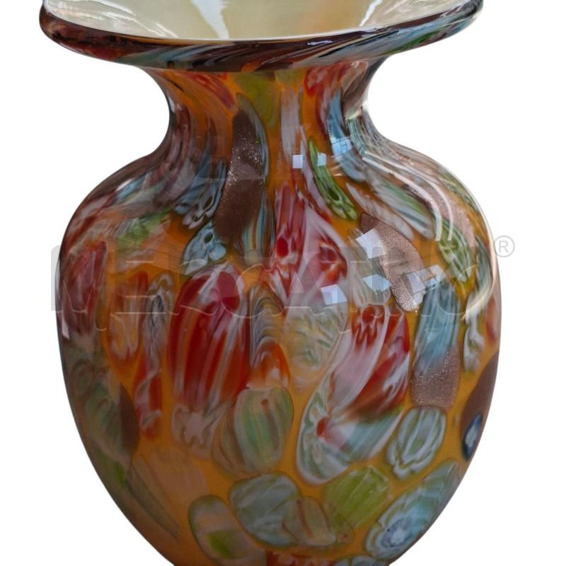 VASO VETRO ARANCIONE MACCHIATO COLORATO | Mercatino dell'Usato Arcore 2