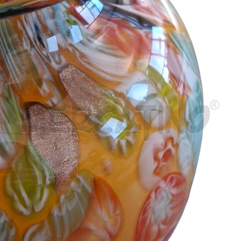 VASO VETRO ARANCIONE MACCHIATO COLORATO | Mercatino dell'Usato Arcore 3