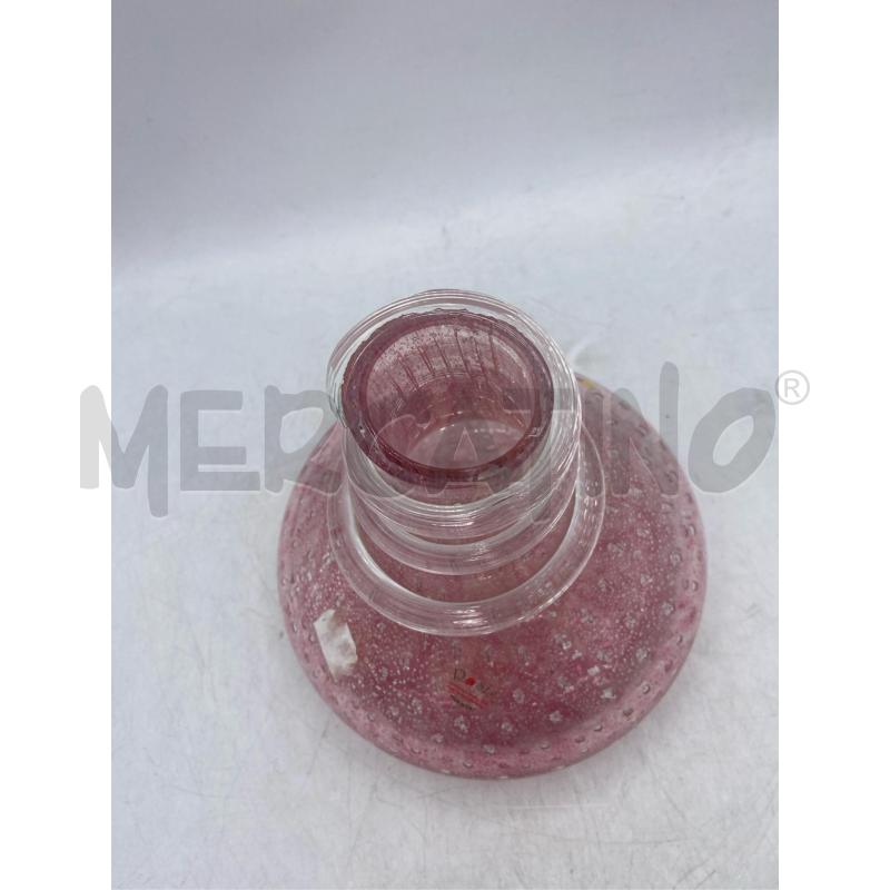 VASO VETRO ROSA ROSIS MURANO 16 CM  | Mercatino dell'Usato Arcore 3