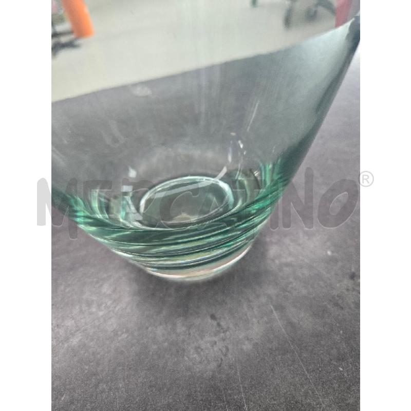 VASO VETRO VERDE H 25 CM CIRCA | Mercatino dell'Usato Arcore 2