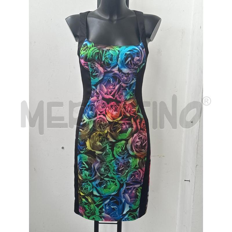 VESTITO DONNA JUST CAVALLI NERO FIORI TUBINO TG 40 | Mercatino dell'Usato Arcore 1
