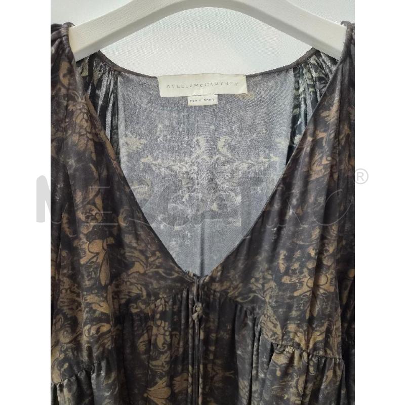 VESTITO DONNA STELLA MCCARTNEY SETA FANTASIA MARRONE TG 40 | Mercatino dell'Usato Arcore 2