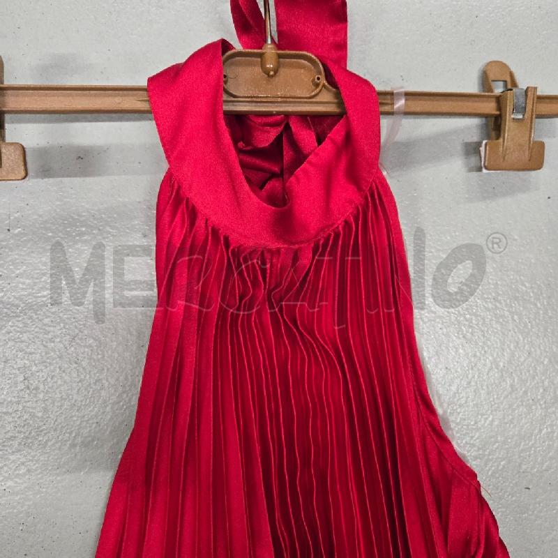 VESTITO DONNA TENSIONE IN ROSSO PLISSE | Mercatino dell'Usato Arcore 3