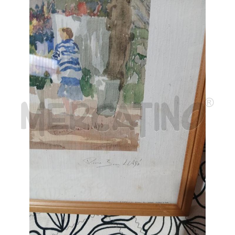 ACQUARELLO PIERRE JEAN LLADO SINFONIA FLOREALE MISURE 52X37 | Mercatino dell'Usato Busnago 3