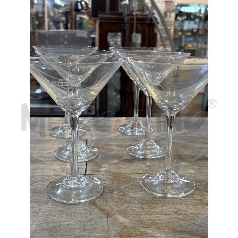 BICCHIERI PZ. 6 VETRO MARTINI | Mercatino dell'Usato Busnago 1