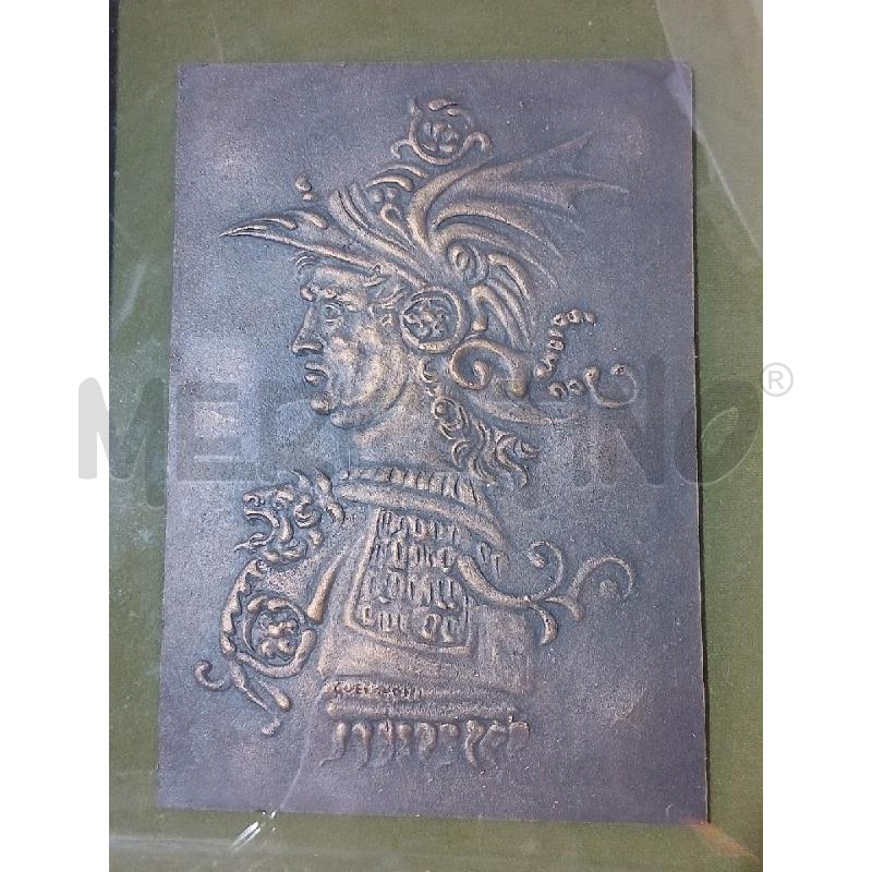 BRONZO PLACCA ARTISTA GUERINONI CONDOTTIERO MISURE PLACCA16X23 CORNICE 39X46 | Mercatino dell'Usato Busnago 1