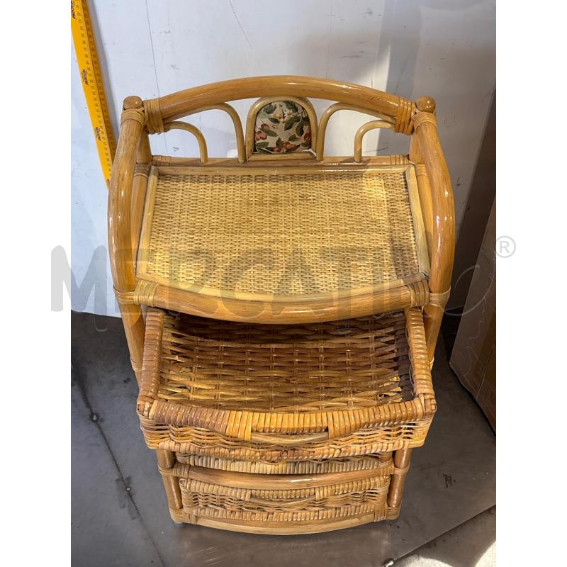 CASSETTIERA IN VIMINI/BAMBOO 4 CASSETTI 70CM | Mercatino dell'Usato Busnago 2