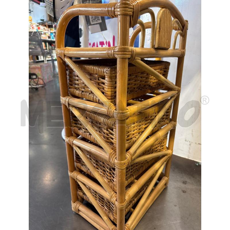CASSETTIERA IN VIMINI/BAMBOO 4 CASSETTI 70CM | Mercatino dell'Usato Busnago 4
