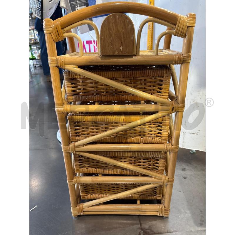 CASSETTIERA IN VIMINI/BAMBOO 4 CASSETTI 70CM | Mercatino dell'Usato Busnago 5
