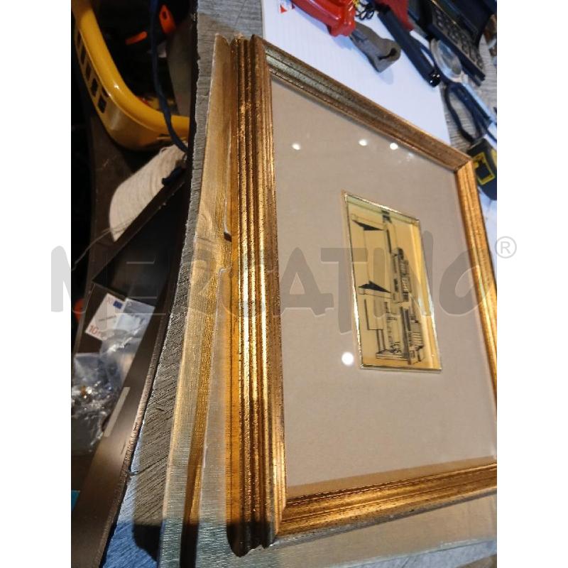 FOGLIA D'ORO  E LASTRA ARGENTO MISURA 12X8,5(CORNICE 30X26 | Mercatino dell'Usato Busnago 5