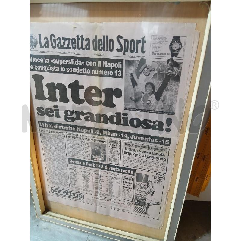 GIORNALE GAZZETTA DELLO SPORT 29 MAGGIO 1989 INTER GRANDIOSA | Mercatino dell'Usato Busnago 2