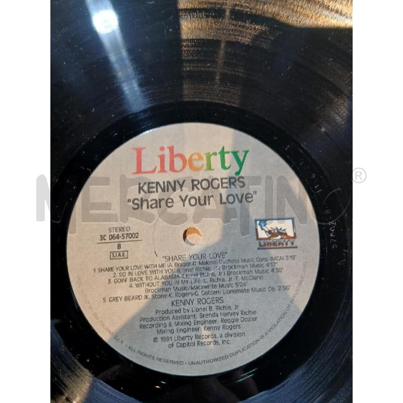 KENNY ROGERS SHARE YOYR LOVE 1981 | Mercatino dell'Usato Busnago 3