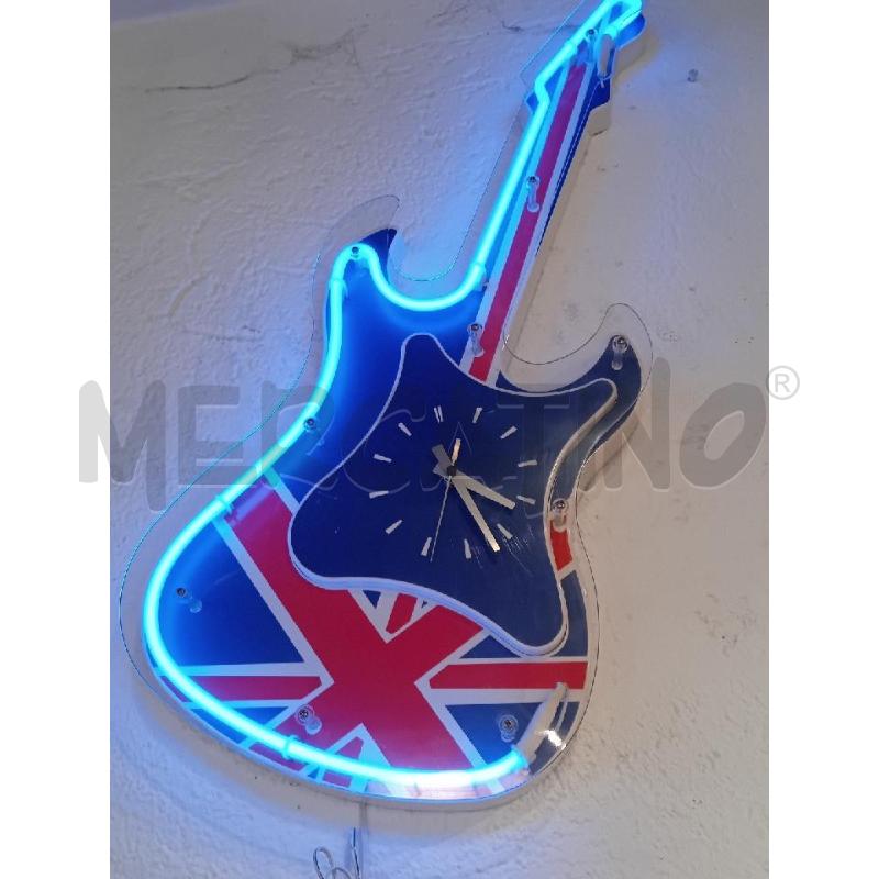 LAMPADA CON OROLOGIO FORMA CHITARRA UNION JACK LUNGHEZZA 74 (CON PRESA INGLESE, NECESSITA ADATTATORK | Mercatino dell'Usato Busnago 4