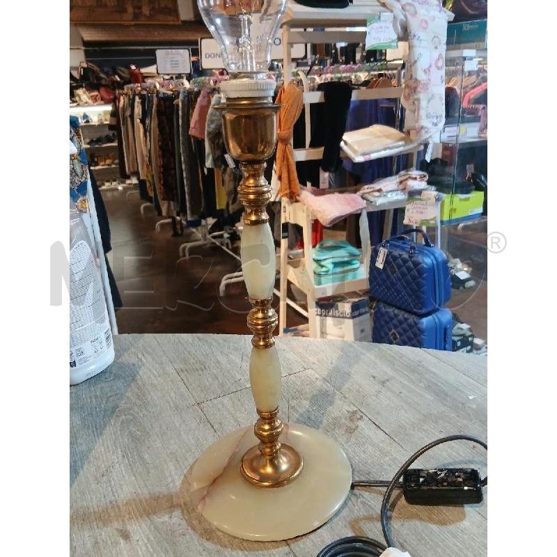 LAMPADA ONICE E OTTONE (NO PARALUME) ALTEZZA 33CM | Mercatino dell'Usato Busnago 2