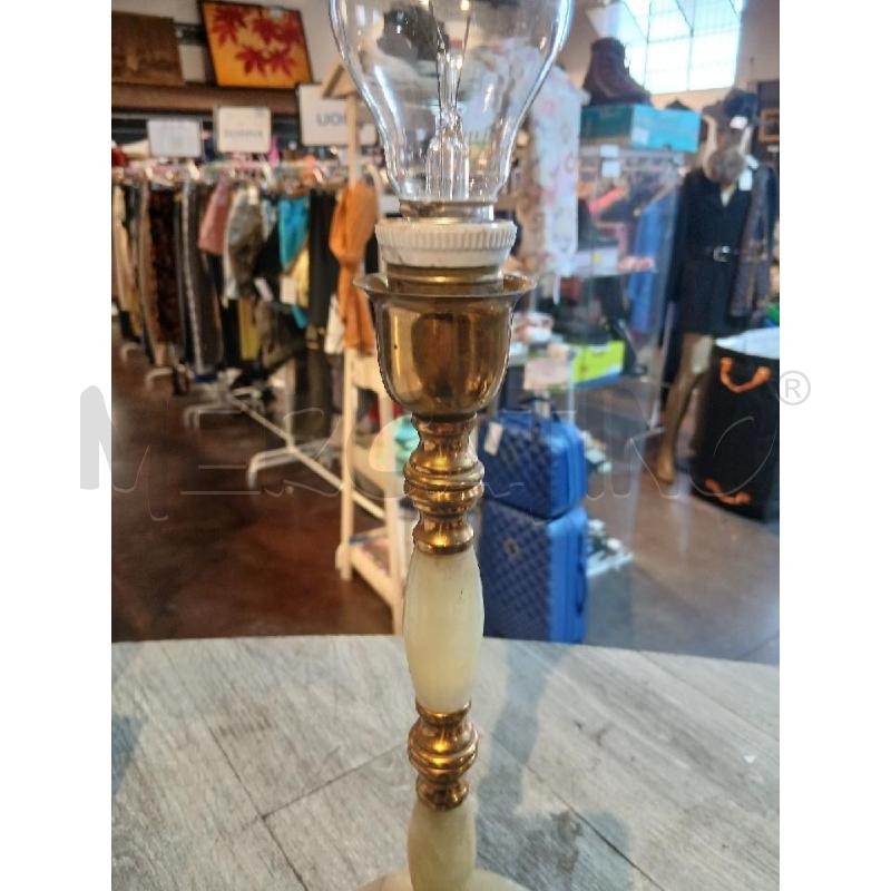 LAMPADA ONICE E OTTONE (NO PARALUME) ALTEZZA 33CM | Mercatino dell'Usato Busnago 3