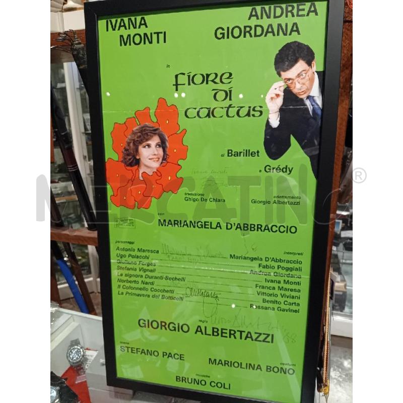 LOCANDINA SPETTACOLO FIORE DI CACTUS (1987) CON ALCUNE FIRME | Mercatino dell'Usato Busnago 2