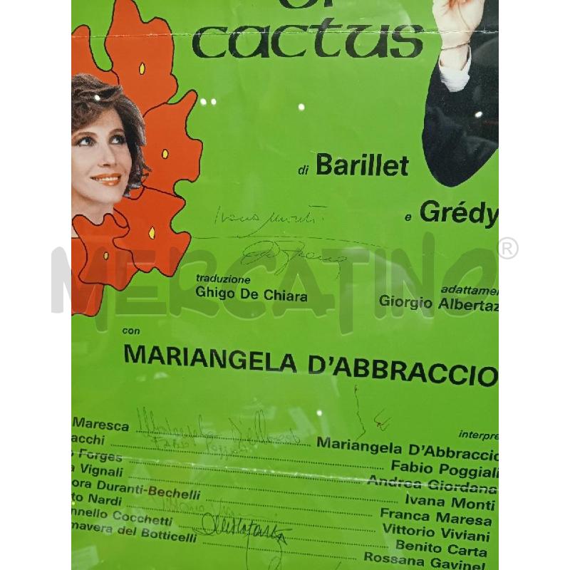LOCANDINA SPETTACOLO FIORE DI CACTUS (1987) CON ALCUNE FIRME | Mercatino dell'Usato Busnago 3