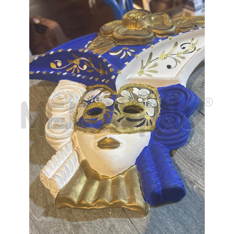 MASCHERA IN CERAMICA VENEZIANA BLU BIANCA E ORO | Mercatino dell'Usato Busnago 2