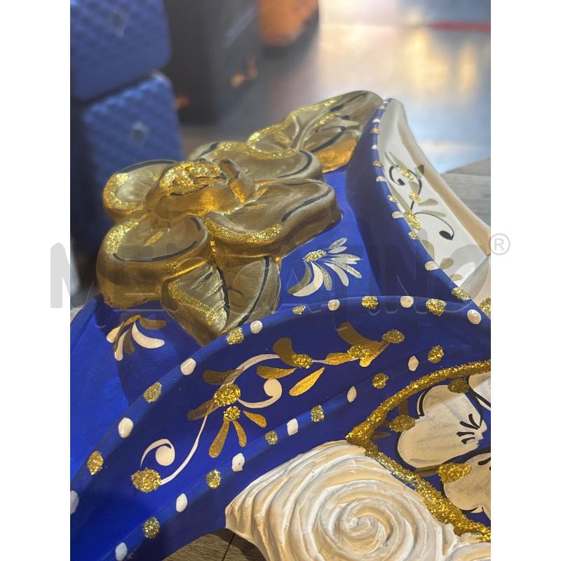 MASCHERA IN CERAMICA VENEZIANA BLU BIANCA E ORO | Mercatino dell'Usato Busnago 4