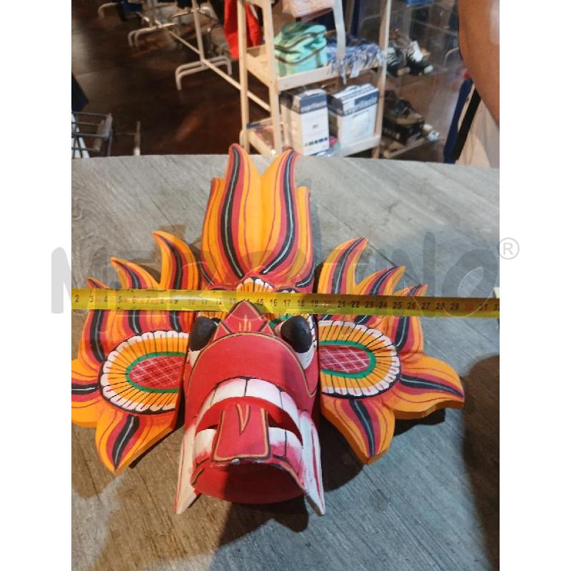 MASCHERA LEGNO DELLO SRI LANKA GINI RAKSHA  | Mercatino dell'Usato Busnago 3