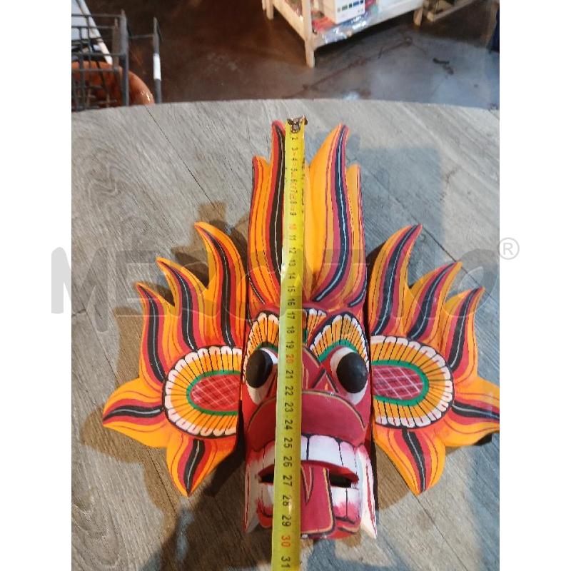 MASCHERA LEGNO DELLO SRI LANKA GINI RAKSHA  | Mercatino dell'Usato Busnago 4