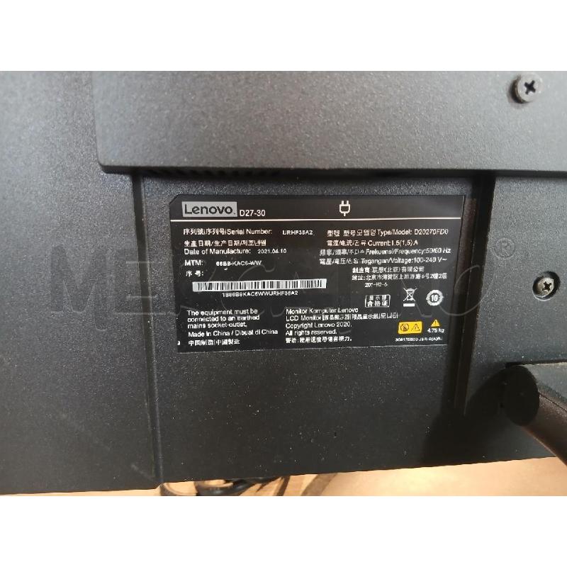 MONITOR LENOVO D27-30 | Mercatino dell'Usato Busnago 3