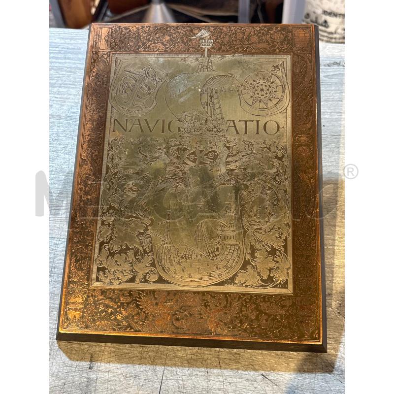 PANNELLO DECORATIVO LEGNO LAMINA RAME E OTTONE NAVIGATIO | Mercatino dell'Usato Busnago 1