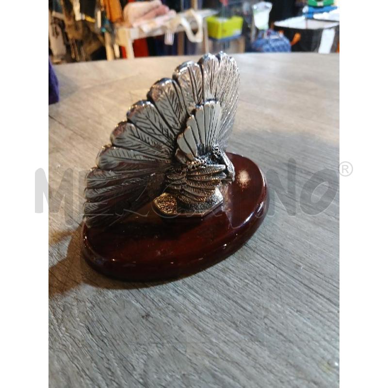 PAVONE STATUINA LAMINATO ARGENTO ALTEZZA 8CM , LARGHEZZA 11 | Mercatino dell'Usato Busnago 2