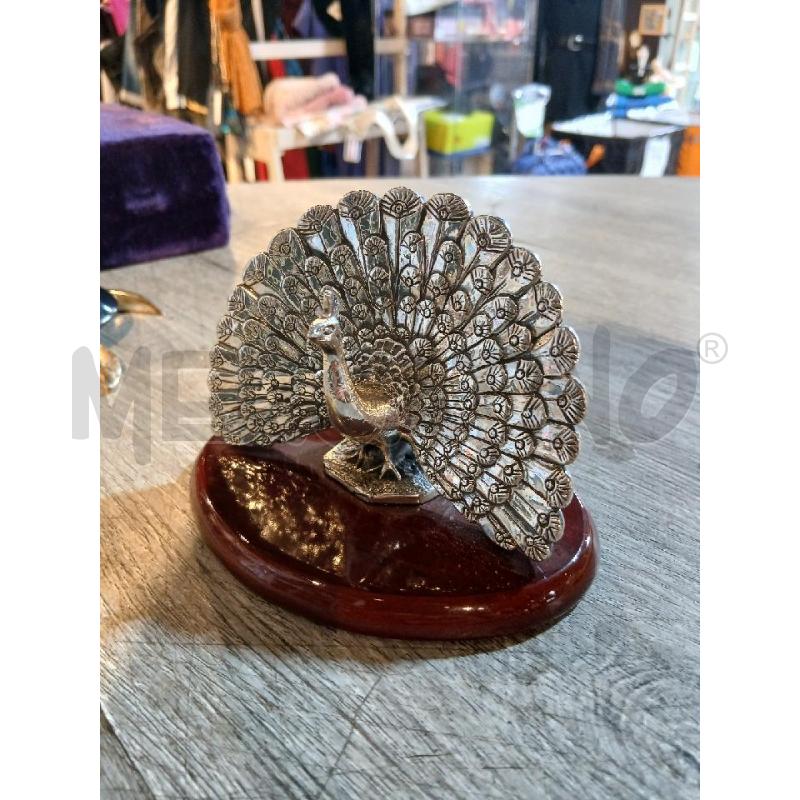 PAVONE STATUINA LAMINATO ARGENTO ALTEZZA 8CM , LARGHEZZA 11 | Mercatino dell'Usato Busnago 4
