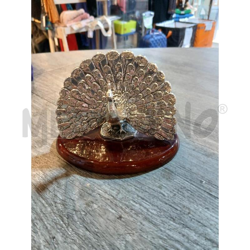 PAVONE STATUINA LAMINATO ARGENTO ALTEZZA 8CM , LARGHEZZA 11 | Mercatino dell'Usato Busnago 5