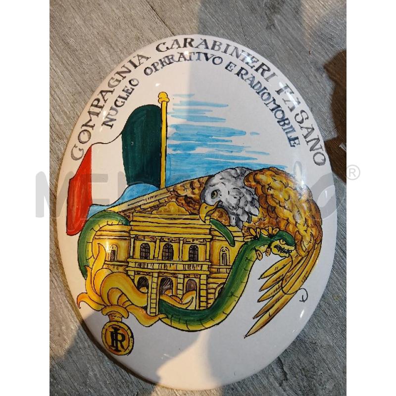 PLACCA IN CERAMICA MAIOLICA COMPAGNIA CARABINIERI FASANO CM 27X21 | Mercatino dell'Usato Busnago 2