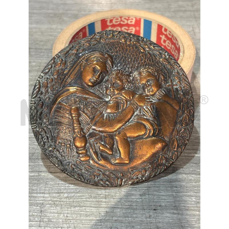 PLACCA ROTONDA IN BRONZO MADONNA DELLA SEGGIOLA | Mercatino dell'Usato Busnago 1